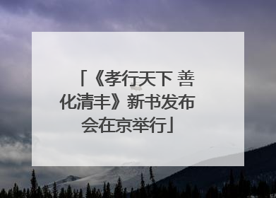 《孝行天下 善化清丰》新书发布会在京举行