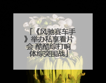 《风驰赛车手》举办私享看片会 酷酷综打响体综突围战