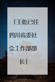 王乾已任四川省委社会工作部部长