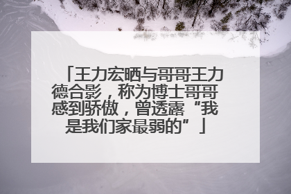 王力宏晒与哥哥王力德合影，称为博士哥哥感到骄傲，曾透露“我是我们家最弱的”