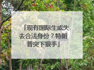 现有国际生或失去合法身份？特朗普突下狠手