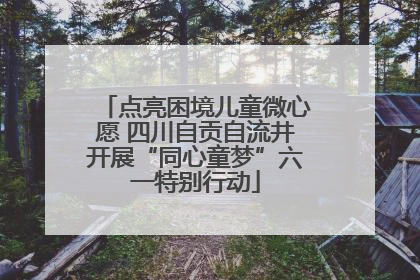 点亮困境儿童微心愿 四川自贡自流井开展“同心童梦”六一特别行动