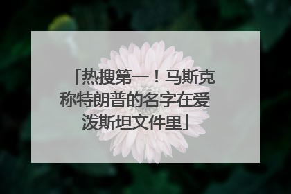 热搜第一！马斯克称特朗普的名字在爱泼斯坦文件里