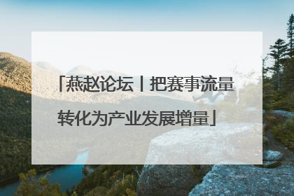 燕赵论坛丨把赛事流量转化为产业发展增量