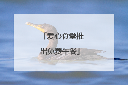 爱心食堂推出免费午餐