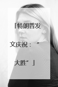特朗普发文庆祝：“大胜”