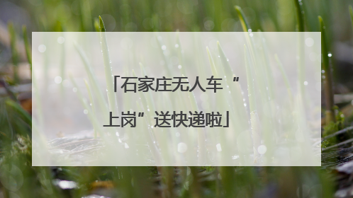 石家庄无人车“上岗”送快递啦