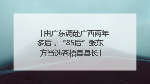 由广东调赴广西两年多后，“85后”张东方当选苍梧县县长