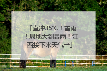 直冲35℃！雷雨！局地大到暴雨！江西接下来天气→