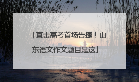 直击高考首场告捷！山东语文作文题目是这