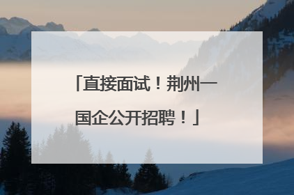 直接面试！荆州一国企公开招聘！