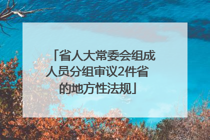 省人大常委会组成人员分组审议2件省的地方性法规