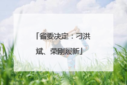 省委决定：刁洪斌、荣刚履新
