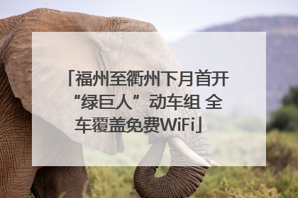 福州至衢州下月首开“绿巨人”动车组 全车覆盖免费WiFi