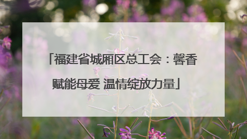 福建省城厢区总工会：馨香赋能母爱 温情绽放力量