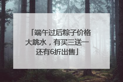 端午过后粽子价格大跳水，有买三送一还有6折出售