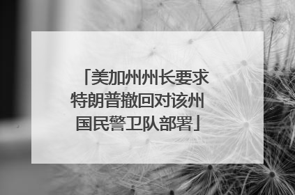 美加州州长要求特朗普撤回对该州国民警卫队部署