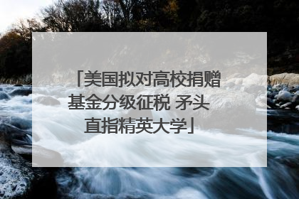 美国拟对高校捐赠基金分级征税 矛头直指精英大学