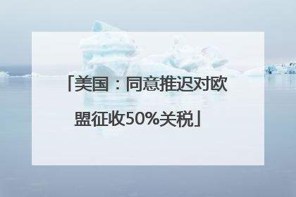 美国：同意推迟对欧盟征收50%关税