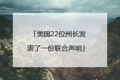 美国22位州长发表了一份联合声明