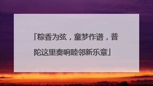 粽香为弦，童梦作谱，普陀这里奏响睦邻新乐章