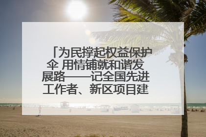 为民撑起权益保护伞 用情铺就和谐发展路——记全国先进工作者、新区项目建设中心干部卢小勇
