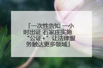 一次性告知 一小时出证 石家庄实施“公证+”让法律服务触达更多领域