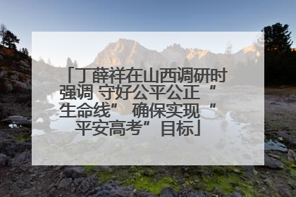 丁薛祥在山西调研时强调 守好公平公正“生命线” 确保实现“平安高考”目标