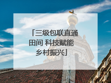 三级包联直通田间 科技赋能乡村振兴