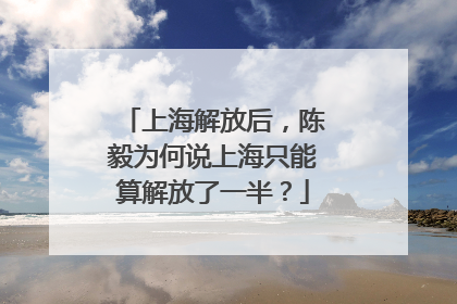 上海解放后，陈毅为何说上海只能算解放了一半？
