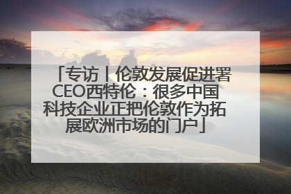 专访丨伦敦发展促进署CEO西特伦：很多中国科技企业正把伦敦作为拓展欧洲市场的门户