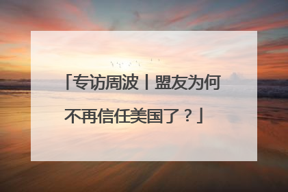 专访周波丨盟友为何不再信任美国了？
