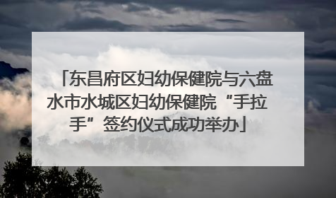 东昌府区妇幼保健院与六盘水市水城区妇幼保健院“手拉手”签约仪式成功举办