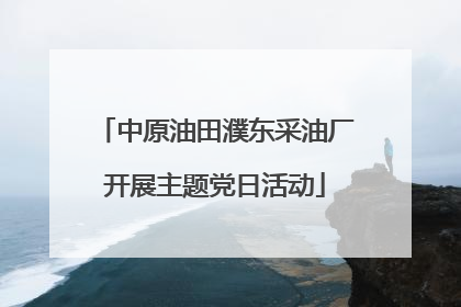 中原油田濮东采油厂开展主题党日活动