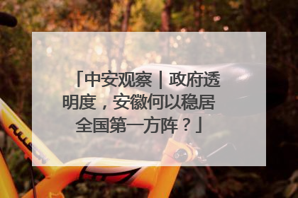 中安观察｜政府透明度，安徽何以稳居全国第一方阵？