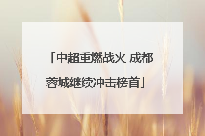 中超重燃战火 成都蓉城继续冲击榜首
