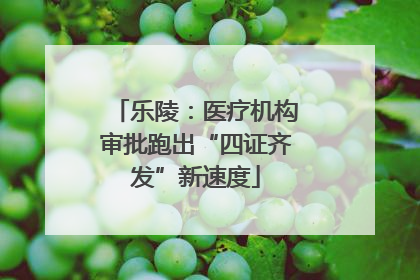 乐陵：医疗机构审批跑出“四证齐发”新速度