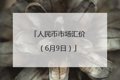 人民币市场汇价（6月9日）