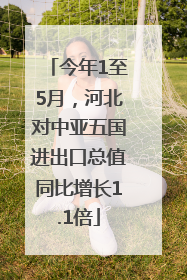 今年1至5月，河北对中亚五国进出口总值同比增长1.1倍