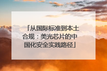 从国际标准到本土合规：美光芯片的中国化安全实践路径