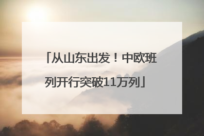 从山东出发！中欧班列开行突破11万列