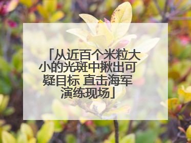 从近百个米粒大小的光斑中揪出可疑目标 直击海军演练现场