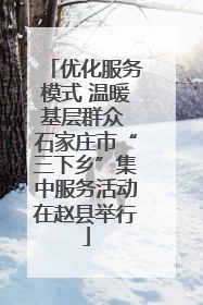 优化服务模式 温暖基层群众 石家庄市“三下乡”集中服务活动在赵县举行