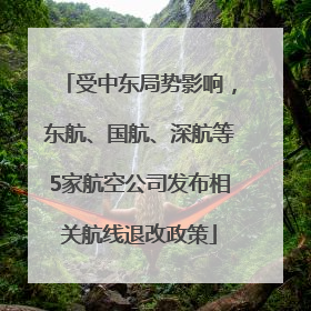 受中东局势影响，东航、国航、深航等5家航空公司发布相关航线退改政策