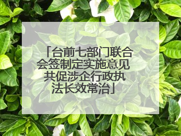 台前七部门联合会签制定实施意见 共促涉企行政执法长效常治
