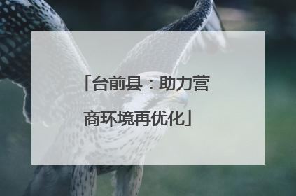 台前县：助力营商环境再优化