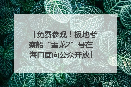 免费参观！极地考察船“雪龙2”号在海口面向公众开放