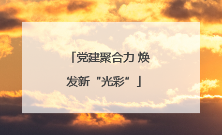 党建聚合力 焕发新“光彩”