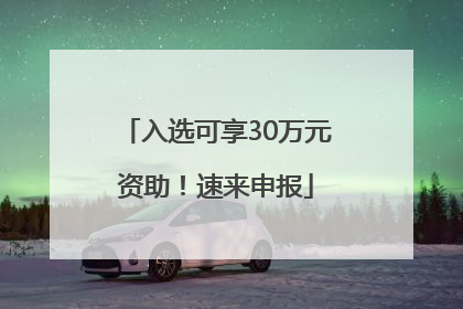 入选可享30万元资助！速来申报