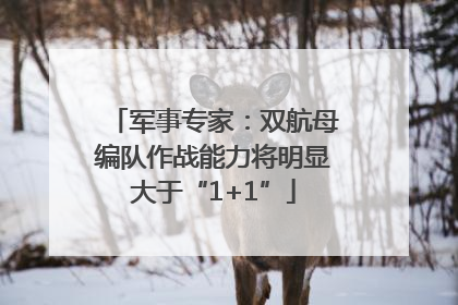 军事专家：双航母编队作战能力将明显大于“1+1”